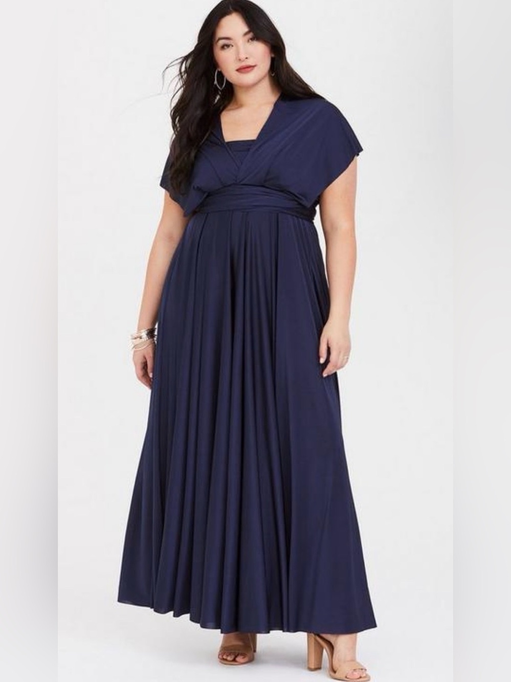 Special Occassion Navy Studio Knit Convertible Maxi Dress.